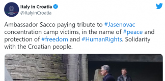Потомци фашиста од зликоваца праве жртве. Италијански амбасадор се у Јасеновцу солдарисао са хрватским народом