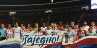 Репрезентативци Црне Горе и БиХ пјевају химну Србије – 057.ГР